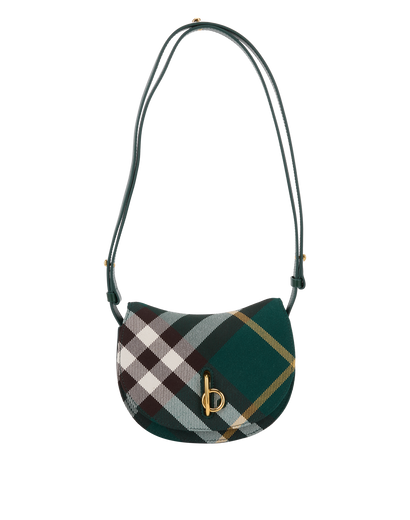 Check Mini Rocking Horse Bag, £595, Handbags, Green, Fabric, Front view